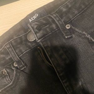 Aeropostale skinny high-rise blacked ripped jeans, size 4